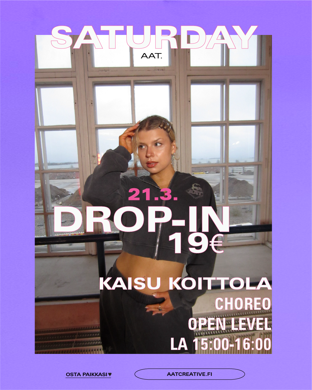 DROP-IN Saturday 21.3.2025 / Choreo Open level 15:00-16:00 Kaisu Koittola BOX