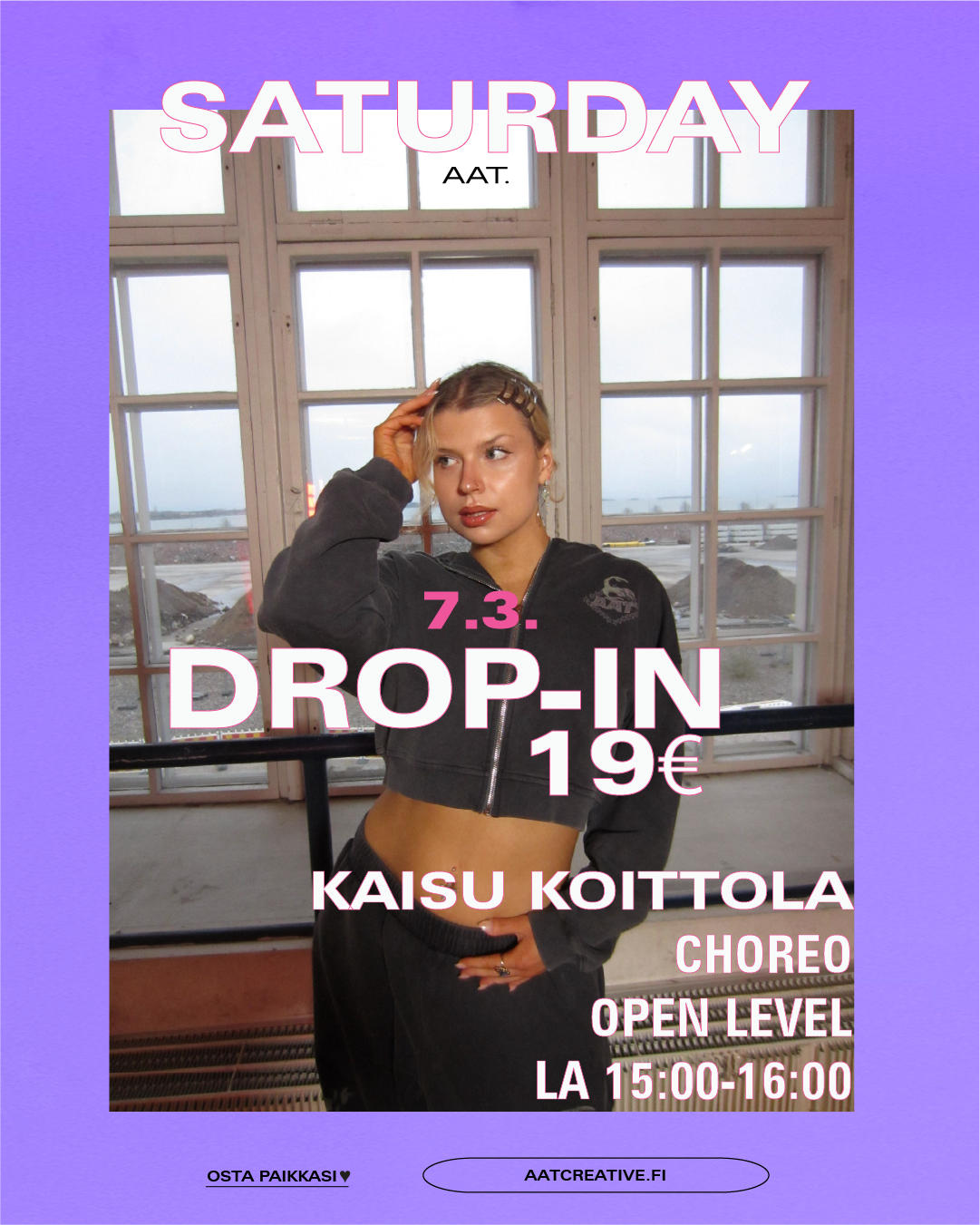DROP-IN Saturday 7.3.2025 / Choreo Open level 15:00-16:00 Kaisu Koittola BOX