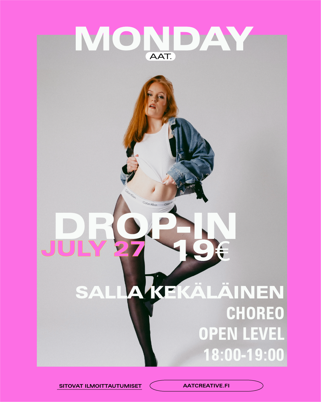 HKI JULY DROP-IN MONDAY 27.7.2026 / Choreo Open level 18:00-19:00 Salla Kekäläinen BOX