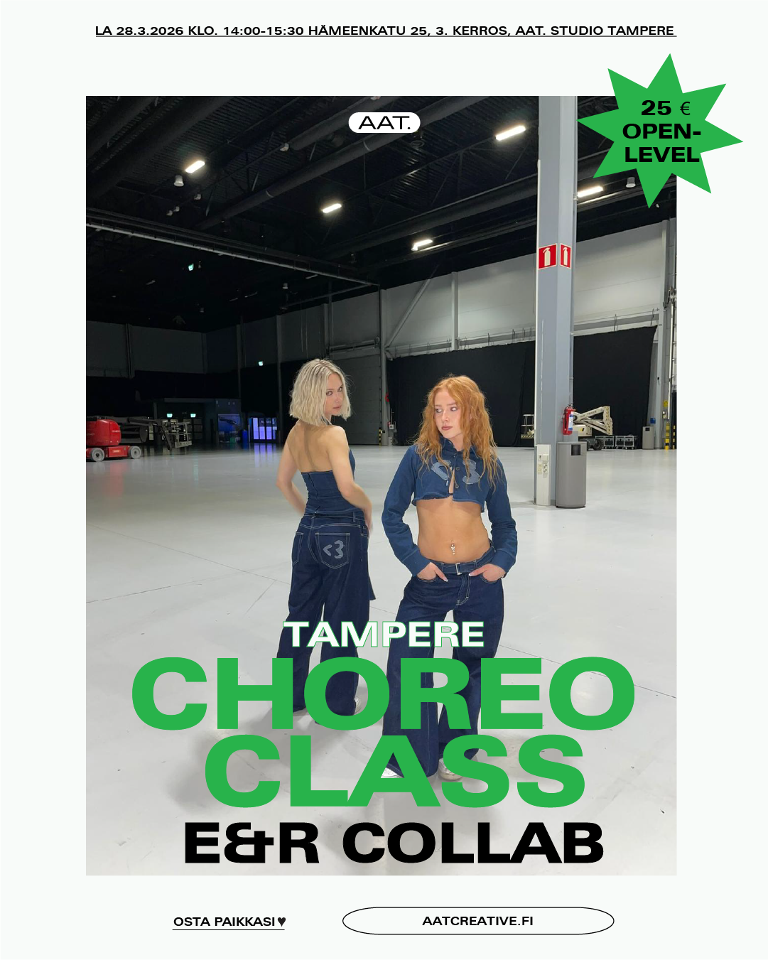 TAMPERE Choreo Class / Open level / E&R COLLAB 28.3.2026
