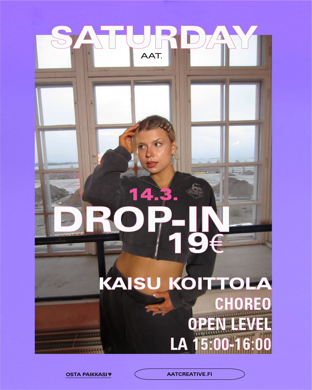 DROP-IN Saturday 14.3.2025 / Choreo Open level 15:00-16:00 Kaisu Koittola BOX