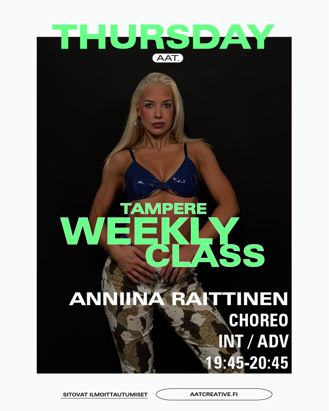 MARCH TRE / Thursday / Choreo Int/Adv Anniina Raittinen