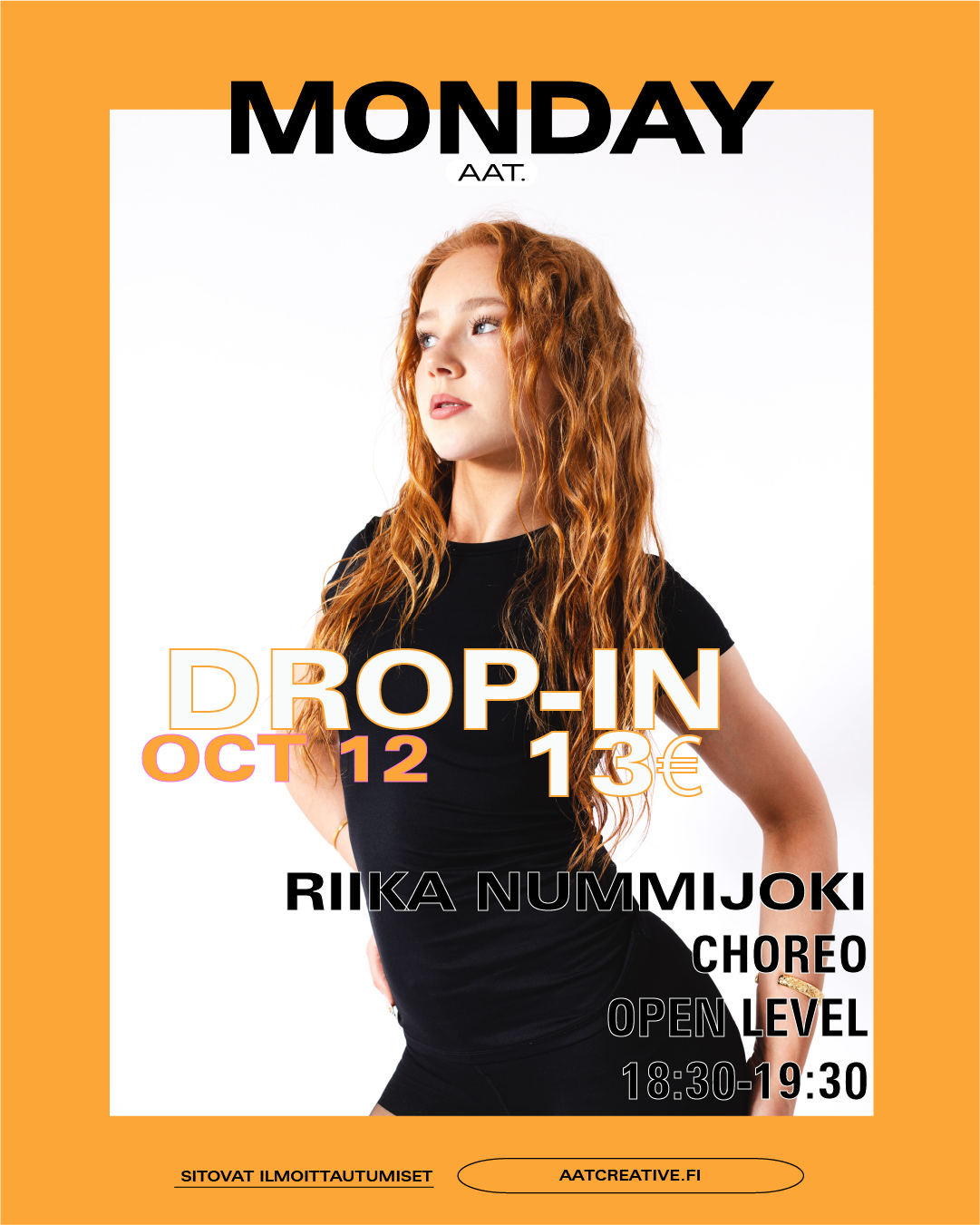 HKI AUTUMN BREAK DROP-IN MONDAY 12.10.2026 / Choreo Open level 18:30-19:30 Riika Nummijoki BOX