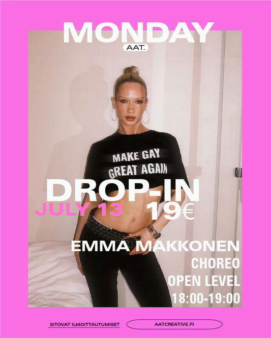 HKI JULY DROP-IN MONDAY 13.7.2026 / Choreo Open level 18:00-19:00 Emma Makkonen BOX