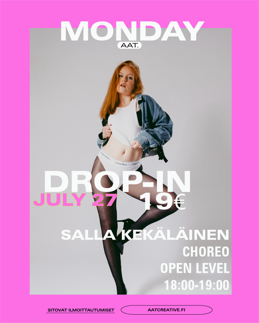 HKI JULY DROP-IN MONDAY 27.7.2026 / Choreo Open level 18:00-19:00 Salla Kekäläinen BOX