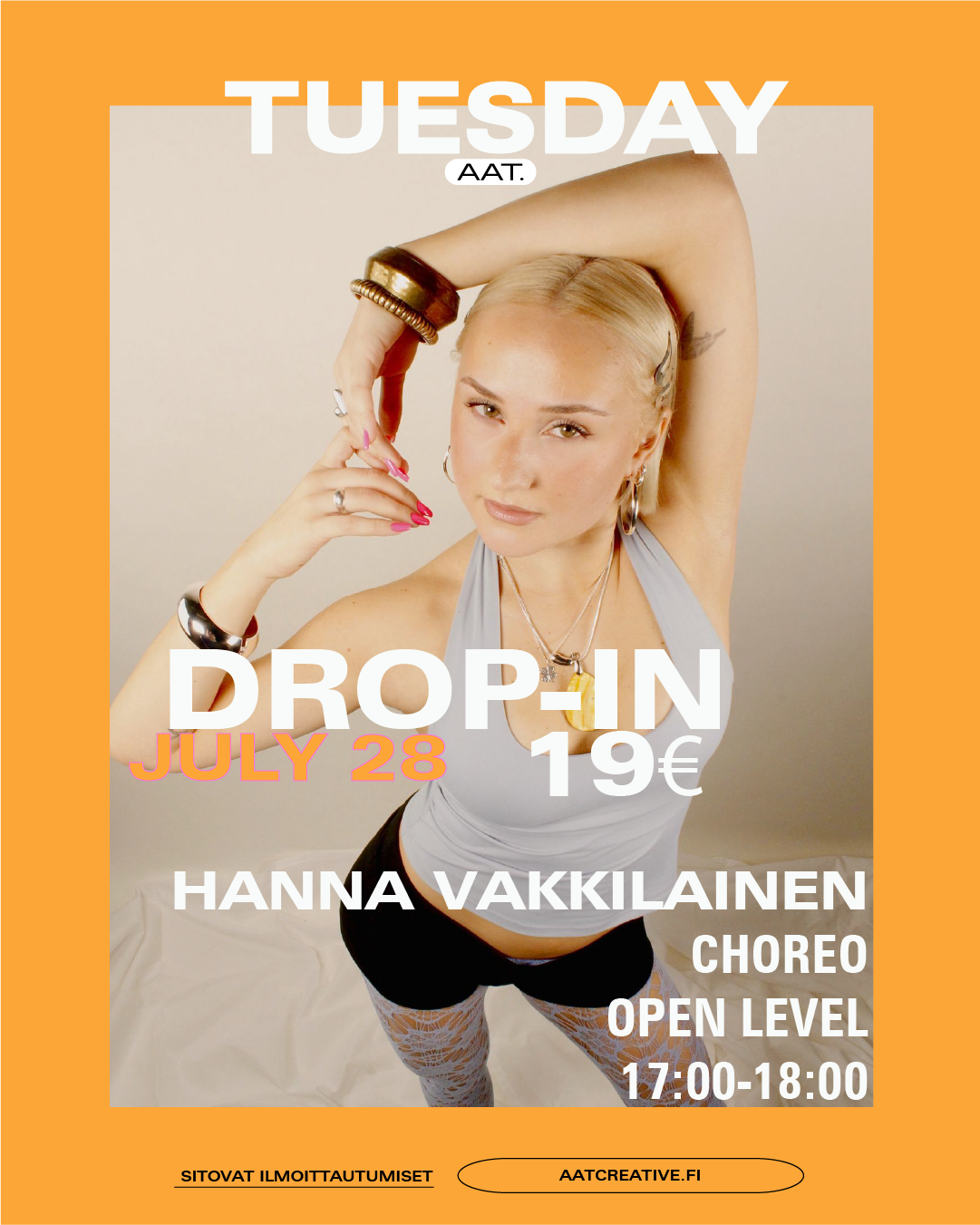 HKI JULY DROP-IN TUESDAY 28.7.2026 / Choreo Open level 17:00-18:00 Hanna Vakkilainen BOX