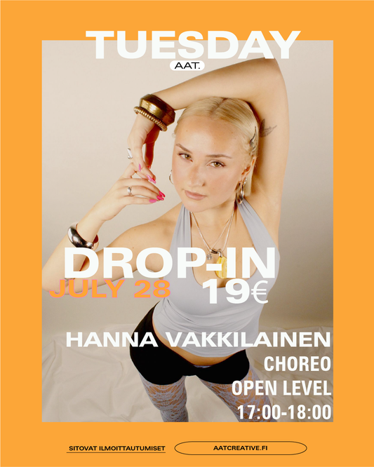 HKI JULY DROP-IN TUESDAY 28.7.2026 / Choreo Open level 17:00-18:00 Hanna Vakkilainen BOX
