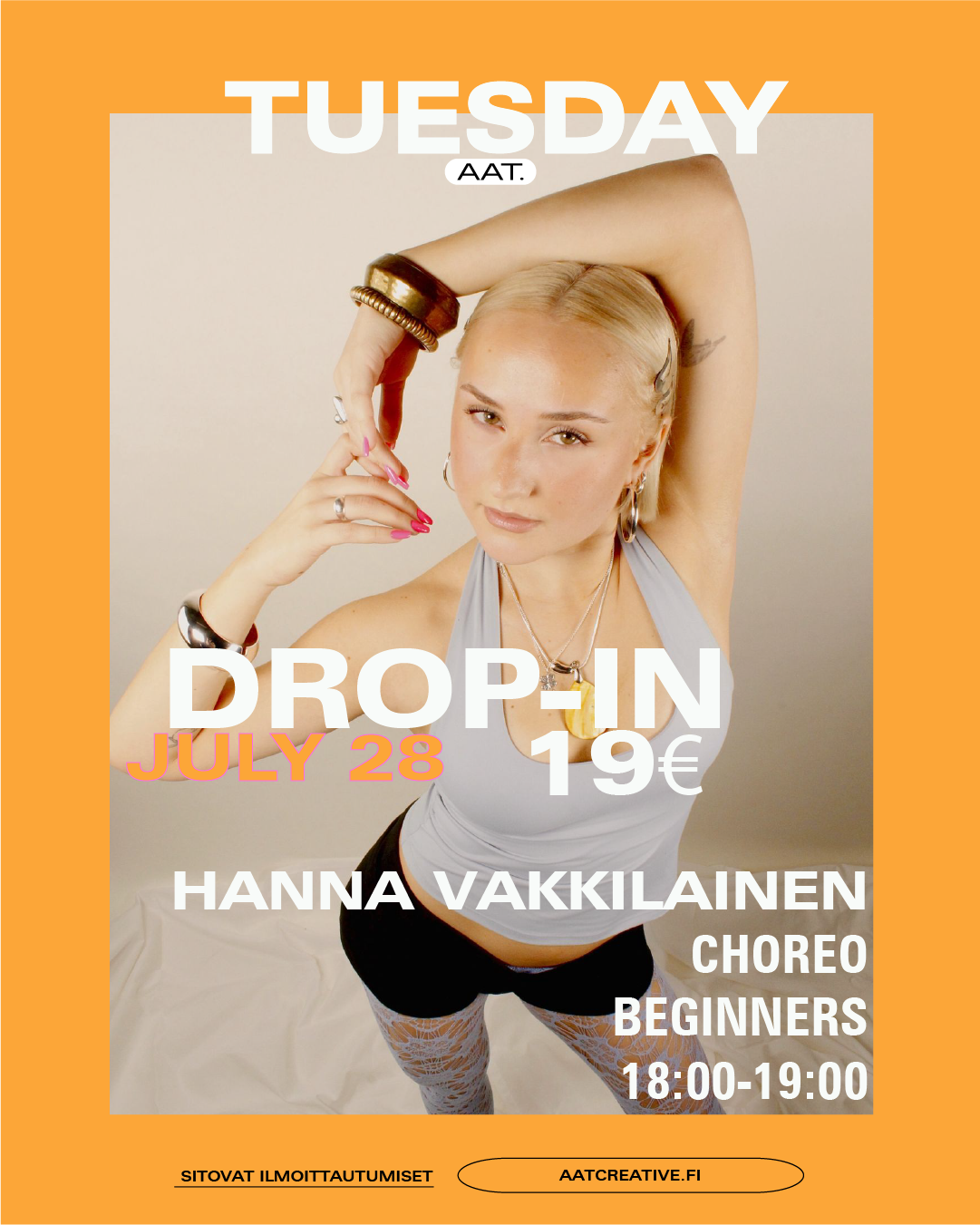 HKI JULY DROP-IN TUESDAY 28.7.2026 / Choreo Beginners 18:00-19:00 Hanna Vakkilainen BOX