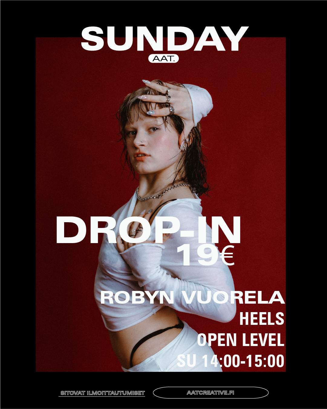 DROP-IN Sundays 14.12.2025 / Heels Open Level Robyn Vuorela 14:00-15:00 BOX