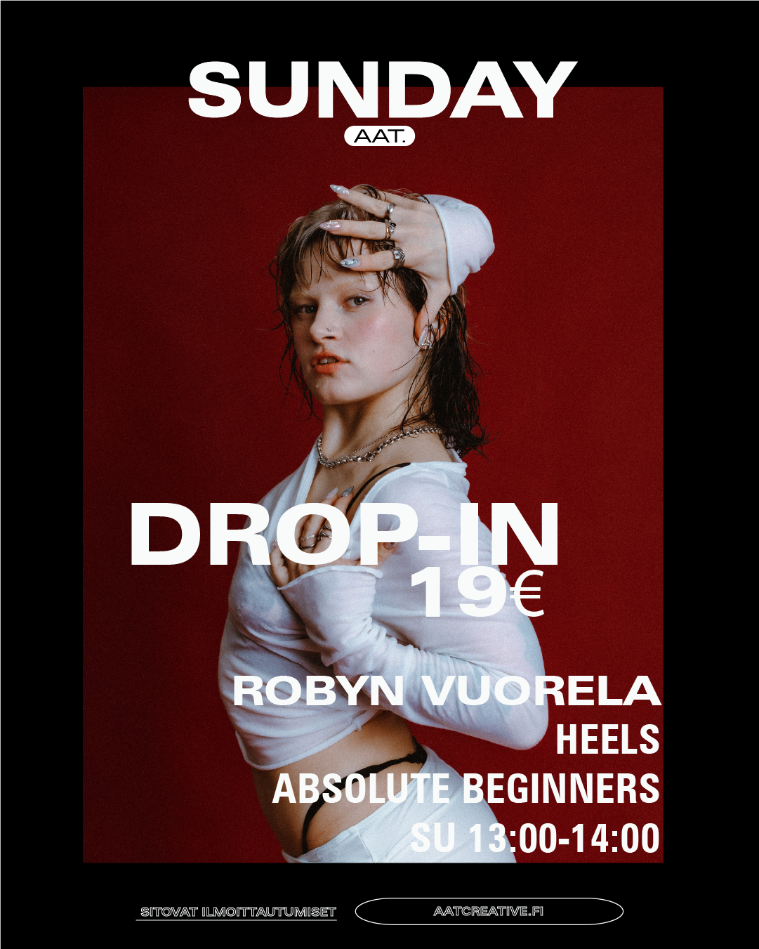 DROP-IN Sundays 14.12.2025 / Heels Absolute Beginners Robyn Vuorela 13:00-14:00 BOX