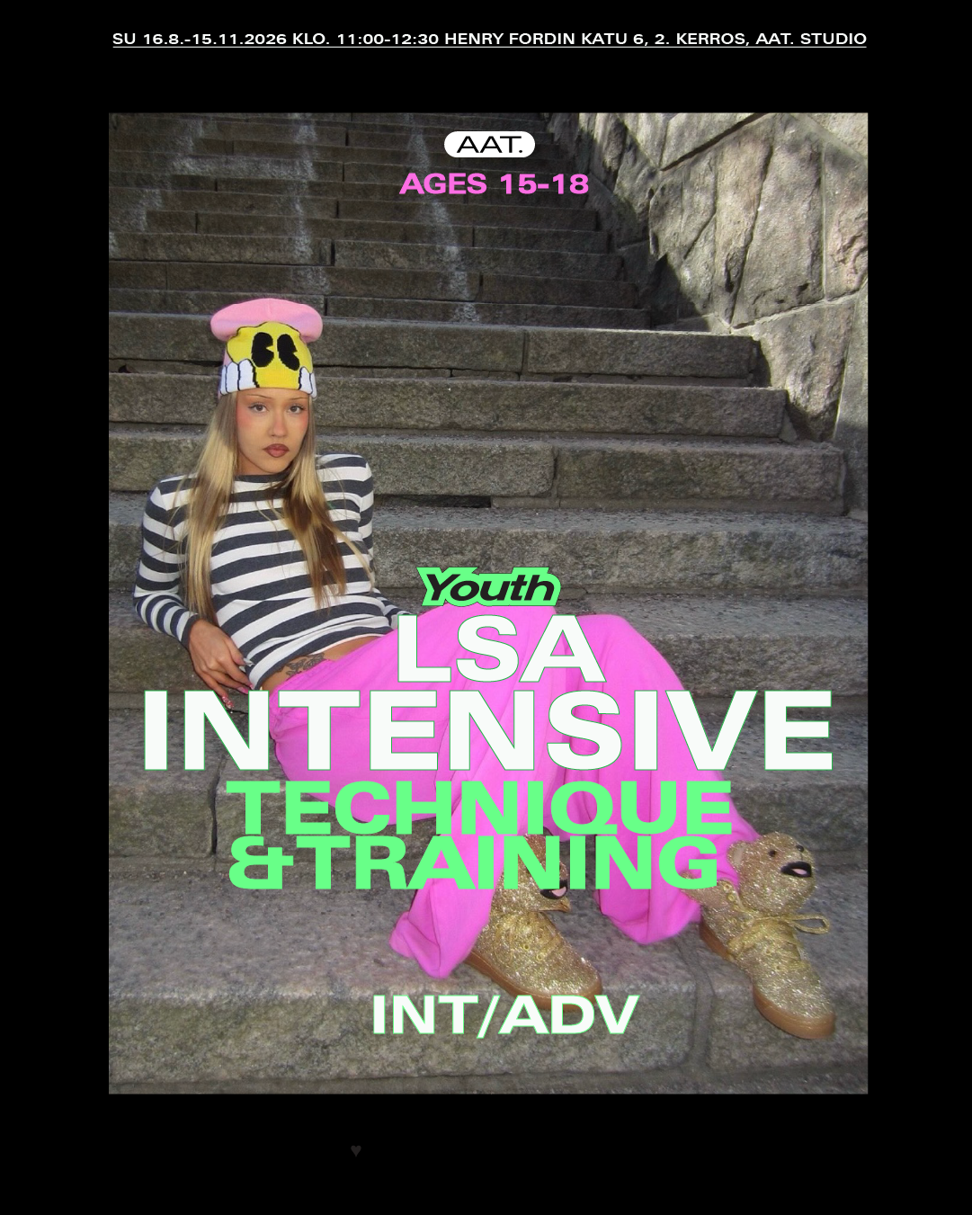 HELSINKI SYKSY 2026 Youth LSA Intensive / Int/adv / VAIN VALITUILLE