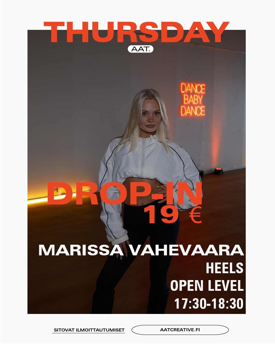 HELSINKI THURSDAY DROP-IN / Heels Open level / Marissa Vahevaara / 17:30–18:30 HEAVEN