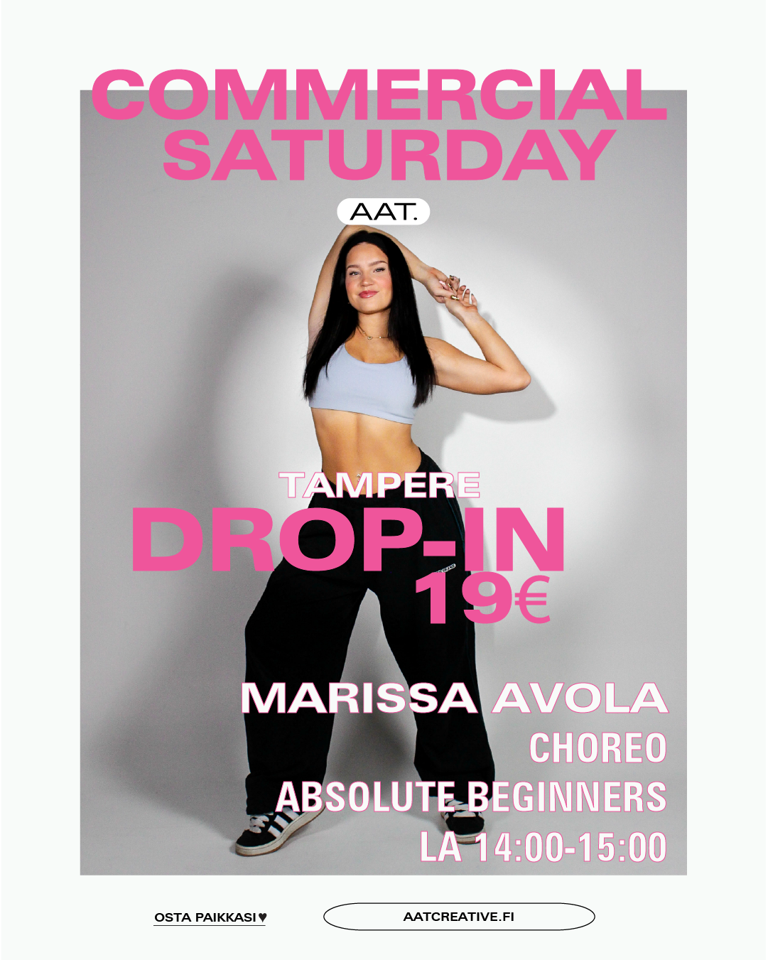 TAMPERE COMMERCIAL SATURDAY 12.9.2026 / Absolute Beginners / klo. 14-15 Marissa Avola