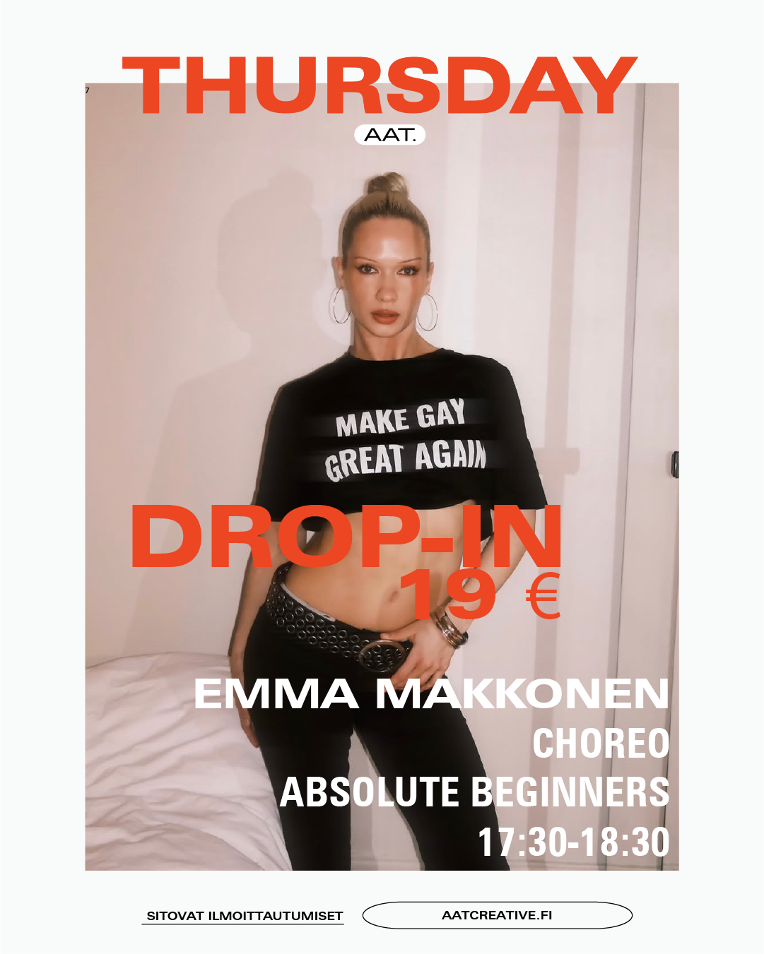HELSINKI DROP-IN / Choreo Absolute Beginners / Emma Makkonen / 17:30–18:30 BOX