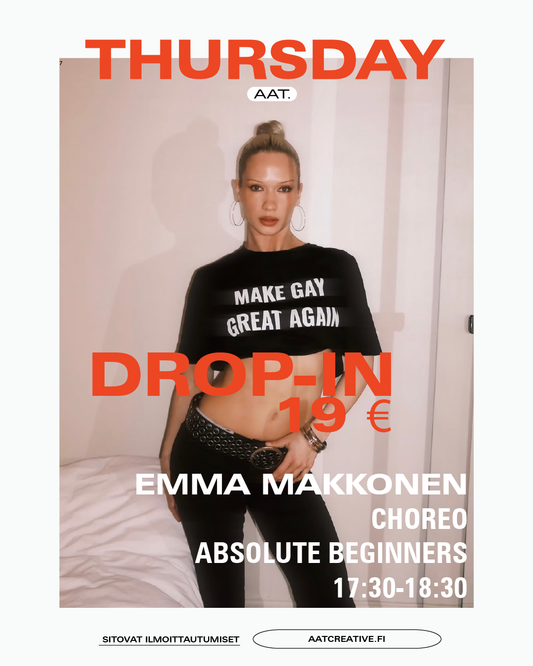 HELSINKI THURSDAY DROP-IN / Choreo Absolute Beginners / Emma Makkonen / 17:30–18:30 BOX
