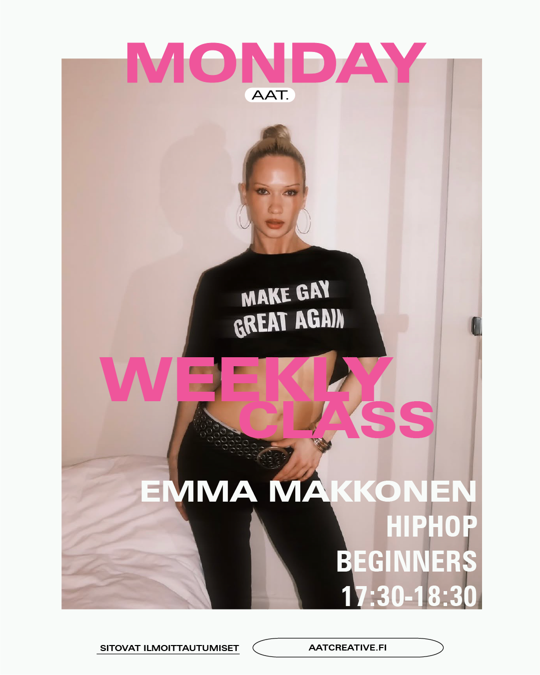 AUGUST HKI / 3 classes / Monday / HIPHOP Beginners / Emma Makkonen / HEAVEN
