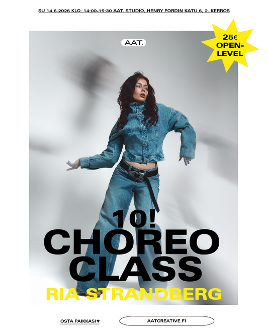 HELSINKI 10! Choreo Class su 14.6. klo. 14:00-15:30 / Open level / Ria Strandberg