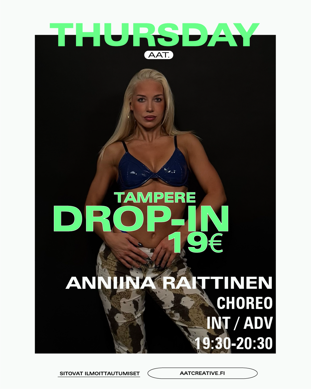 DROP-IN / Thursday / Choreo Int/Adv 19:30-20:30 Anniina Raittinen