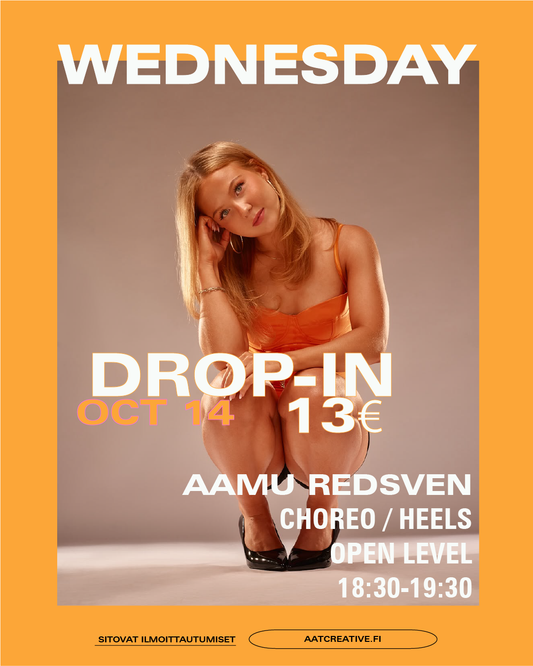 HKI AUTUMN BREAK DROP-IN WEDNESDAY 14.10.2026 / Choreo Open level 18:30-19:30 Aamu Redsven BOX